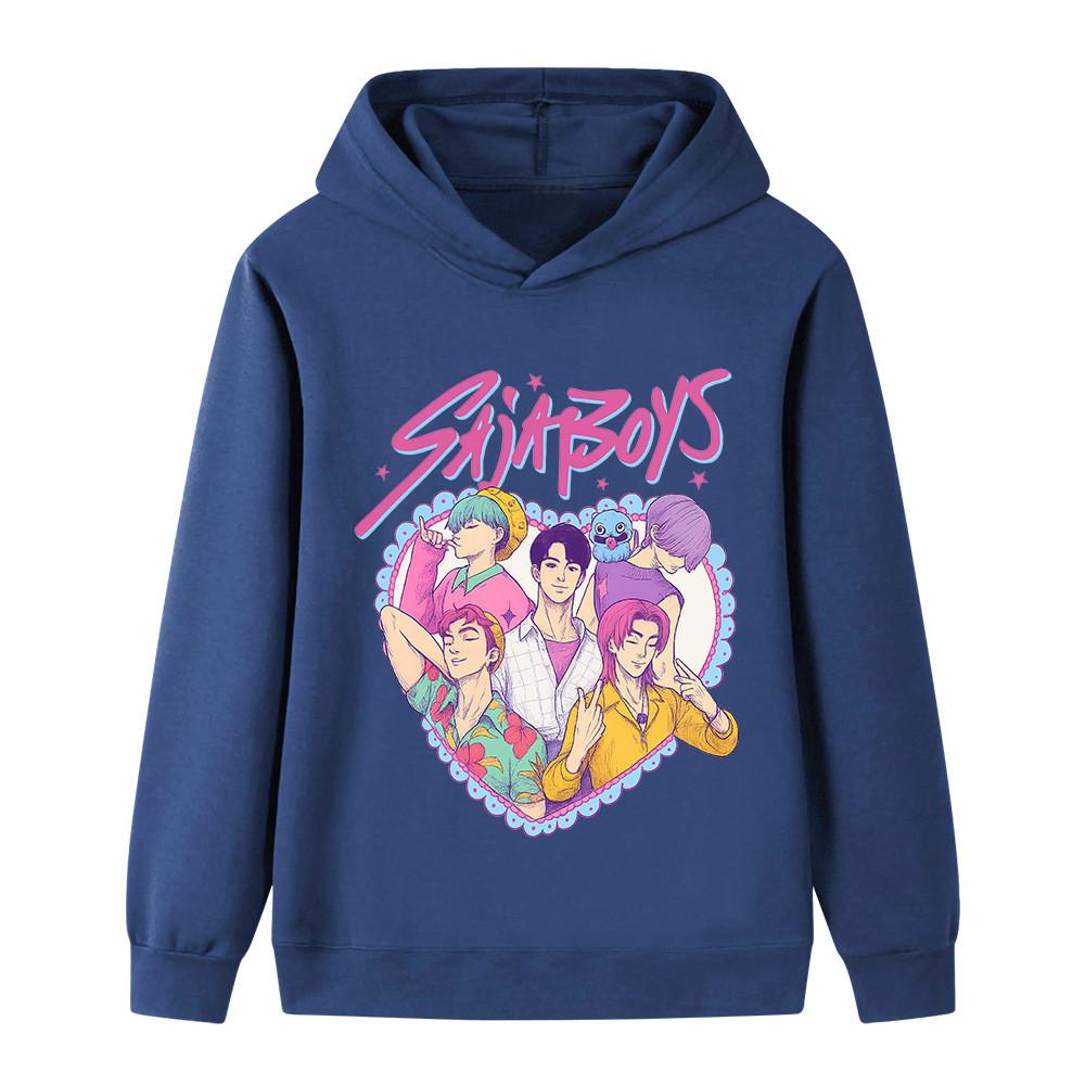 B1212 Kids Boys Girls Sajaboys Kpop Rumi Zoey Mira Print Long Sleeves Hoodie