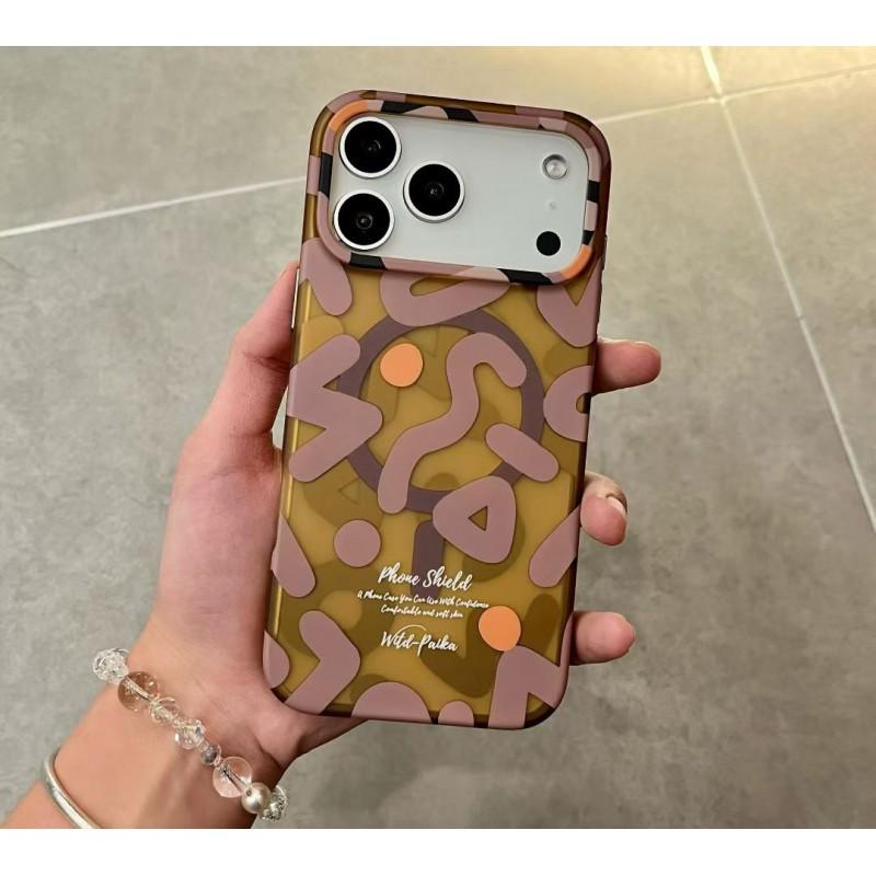 Creative Doodle Magnetic Snap-on Phone Case IPhone 16 17 Pro Max - Matte Soft-Touch Shockproof Cover In Multiple Colors