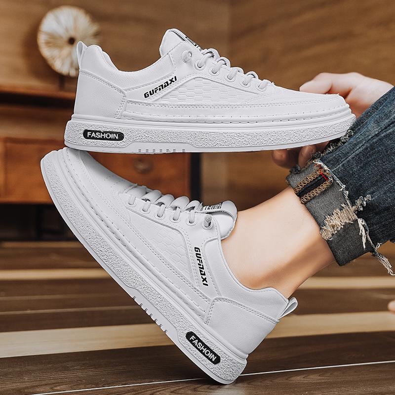Men Shoes  New White Fashion Sneakers Comfortable Leather Casual Flats for Male Plus Size Youth School Skateboard Sneakers