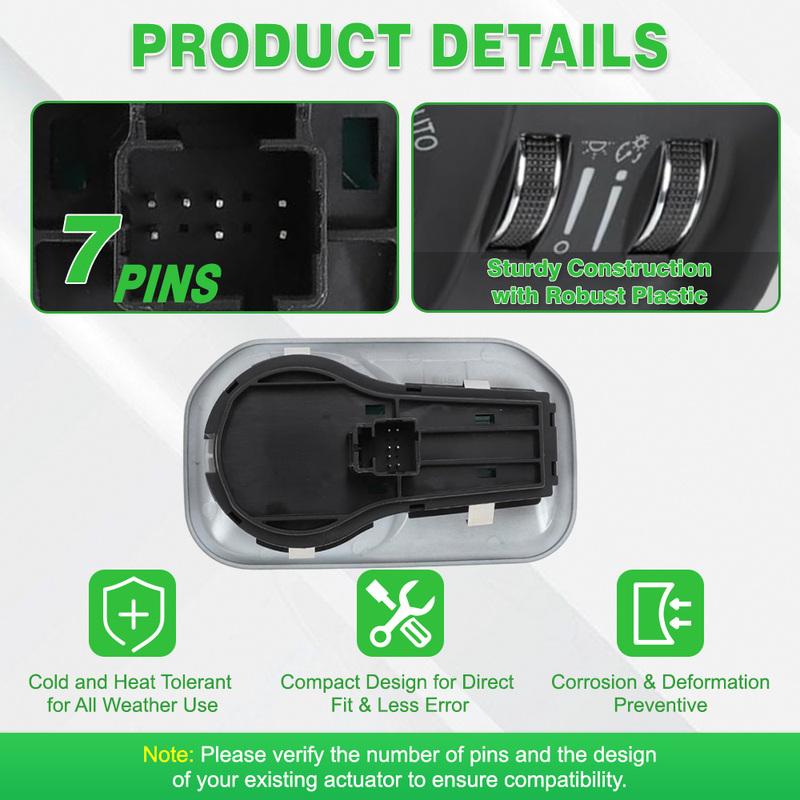 Headlight Dimmer Switch 7 P Plastic Black for Ram 2500 – –2024 68401933AA 68401933AB