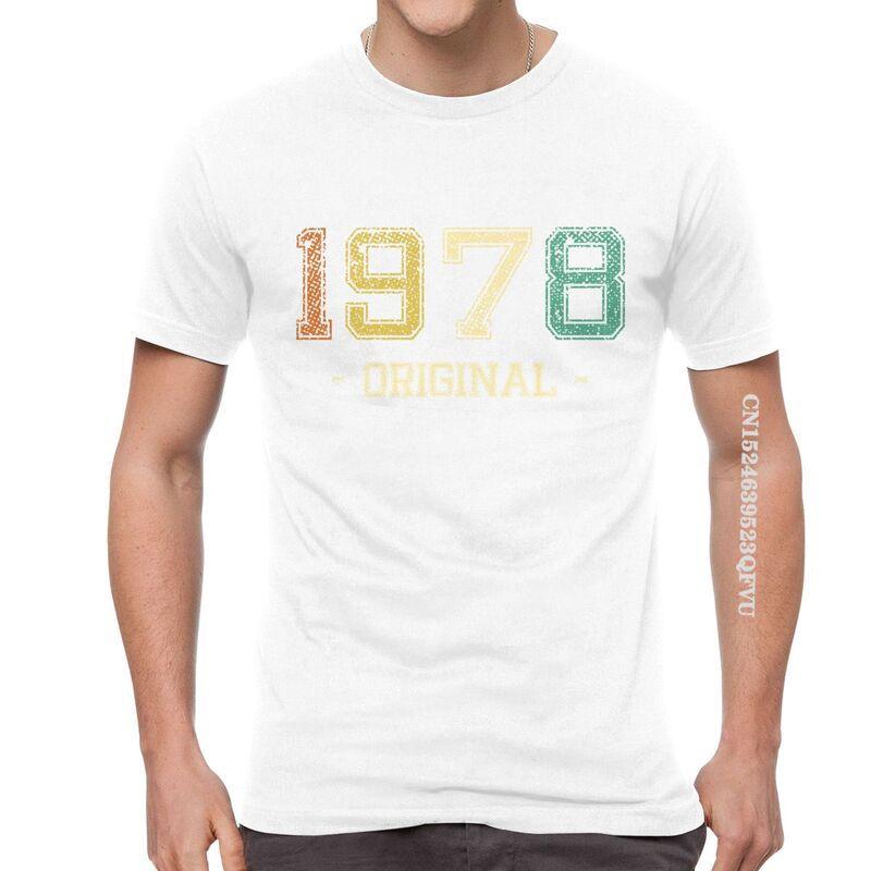 Vintage Born In 1978 T Shirts Men Novelty T Shirt Cotton Oversized 43nd 43 Years Old Birthday EMO Men  Tshirt Unique Tee Top