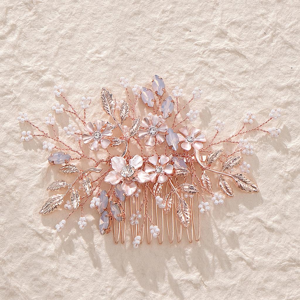 Rhinestone Branch Hair Piece Anti-slip Flower Decor Hair Styling Tool for Thick Curly Hair Styling