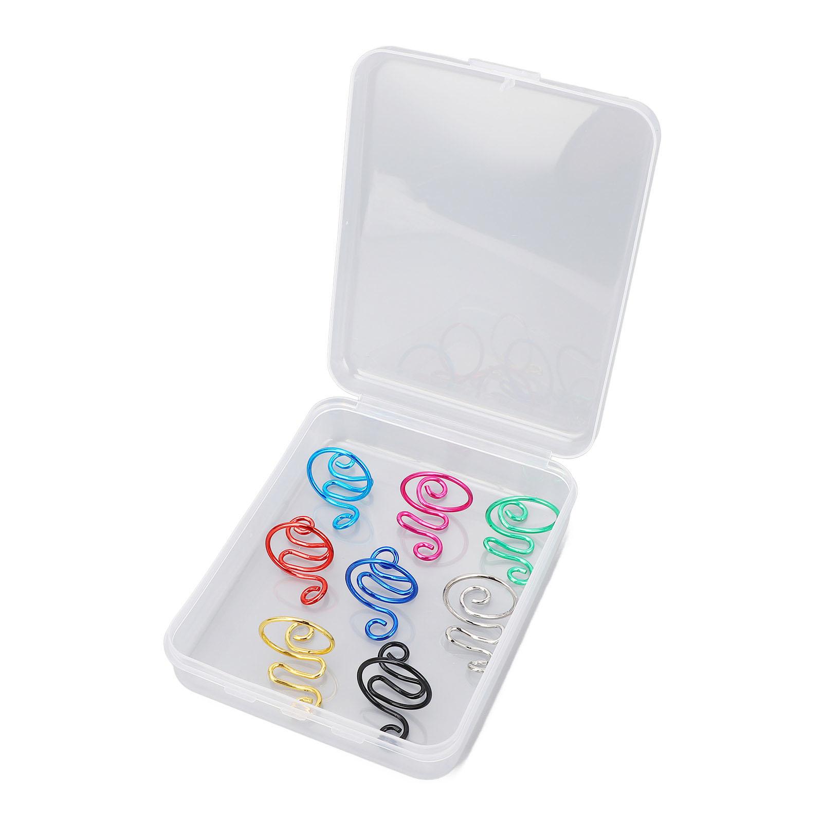 

8 шт. Кольцо для вязания крючком для левой и правой руки, регулируемое, набор колец для контроля натяжения пряжи для вязания со шкатулкой для хранения