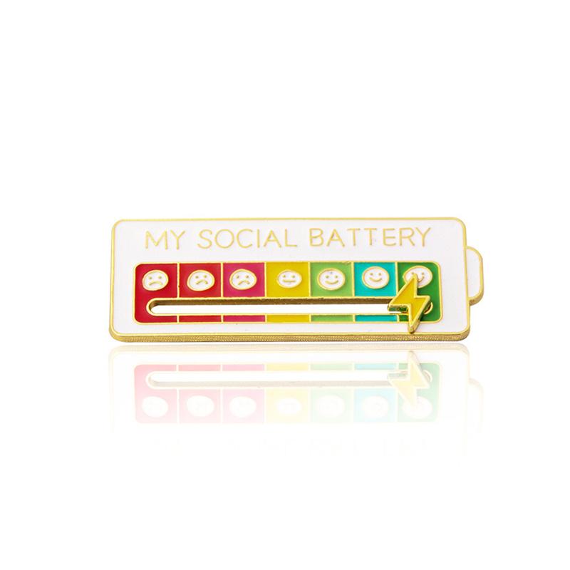 

Батарейка Моя Социальная Брошь-значок Менеджер Эмоций Значки Украшение для сумки Милые подарки Облако White