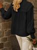 2026 Spring/Autumn European & American Women's Solid Color Embroidered Hollow Top - Holiday Style