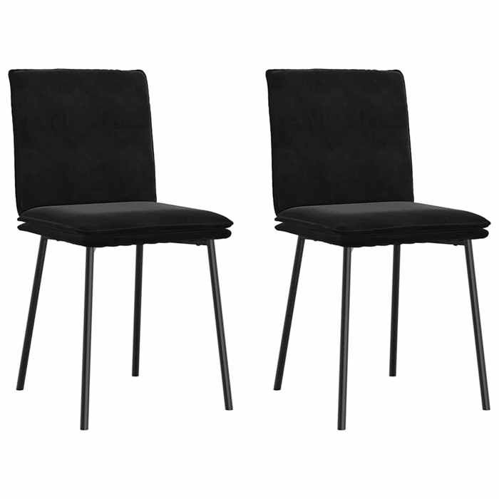 VidaXL Chaises à manger lot de 2 Noir Velours, chaise, chaise de salon, chaise d'accent, chaise de cuisine, siège de salle à 4101250