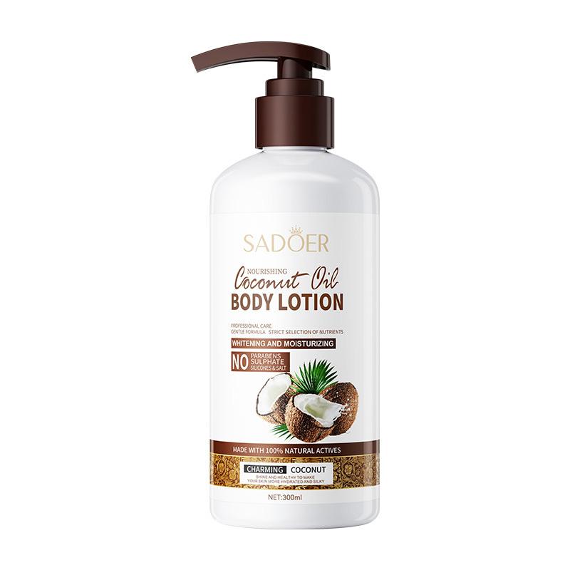 Aceite de Coco Loción Corporal Nutritiva Mejora la Opacidad Rugosidad Encantador Aroma Hidratante Blanqueadora Crema Corporal Cuidado de la Piel