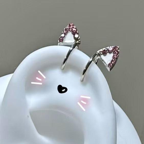 Exclusivo Ear Cuff de Camada Dupla Brilhante com Diamantes de Alto Padrão: Design Versátil e Indolor