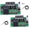 FainWan 2pcs W1209 12V DC Digital Temperature Controller Board Micro Thermostat -50-110°C Electronic Module Switch with 10A One-Channel Relay and