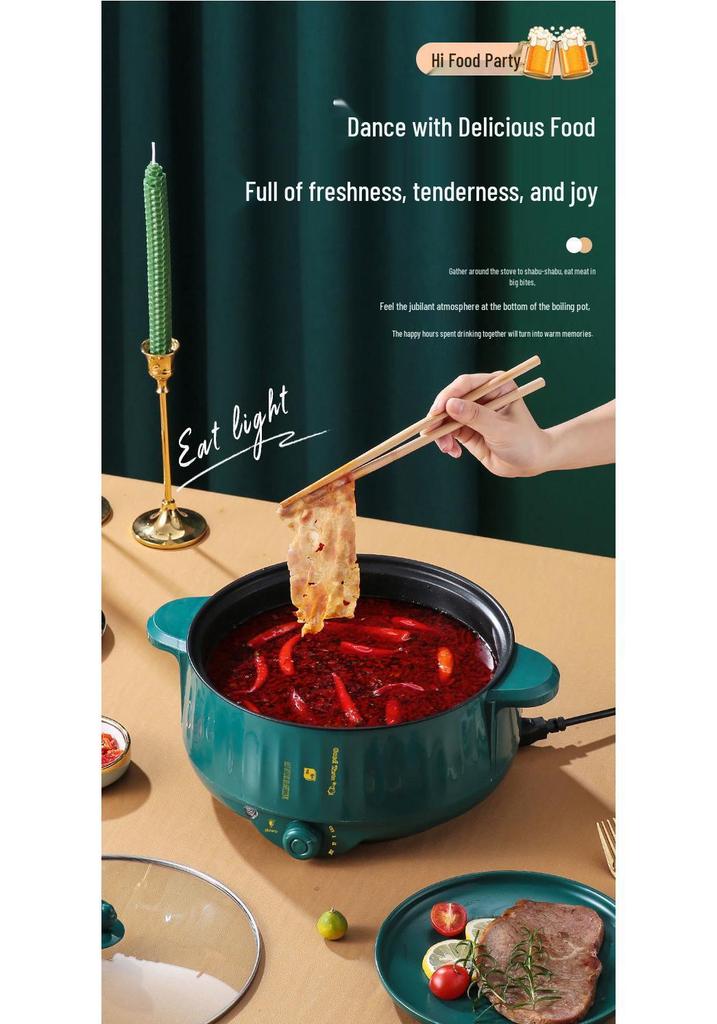 Multi-Functional Electric Hot Pot: Stir-Fry, Steam, and Heat for Dorms and Homes
