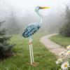 DYS Blue Heron Garden Statues, Metal Cranes Decor, Sculpture Yard Art, Bird Lawn Ornaments for Backyard Pond Patio Porch Outside Decorations
