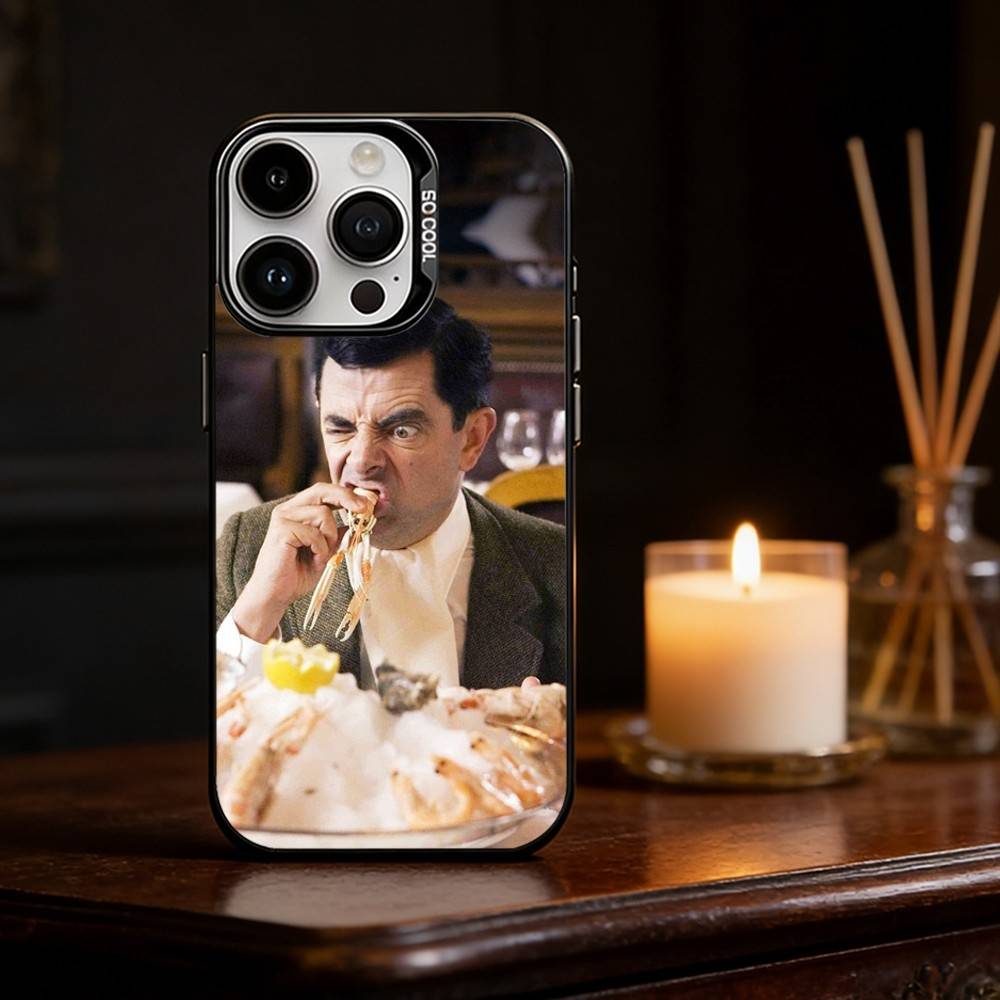 

Funny Mr B- BeanS Phone Case For iPhone 17,16,15,14,13,12,11,Pro Max,Plus Candy Silver Cover iPhone14Pro
