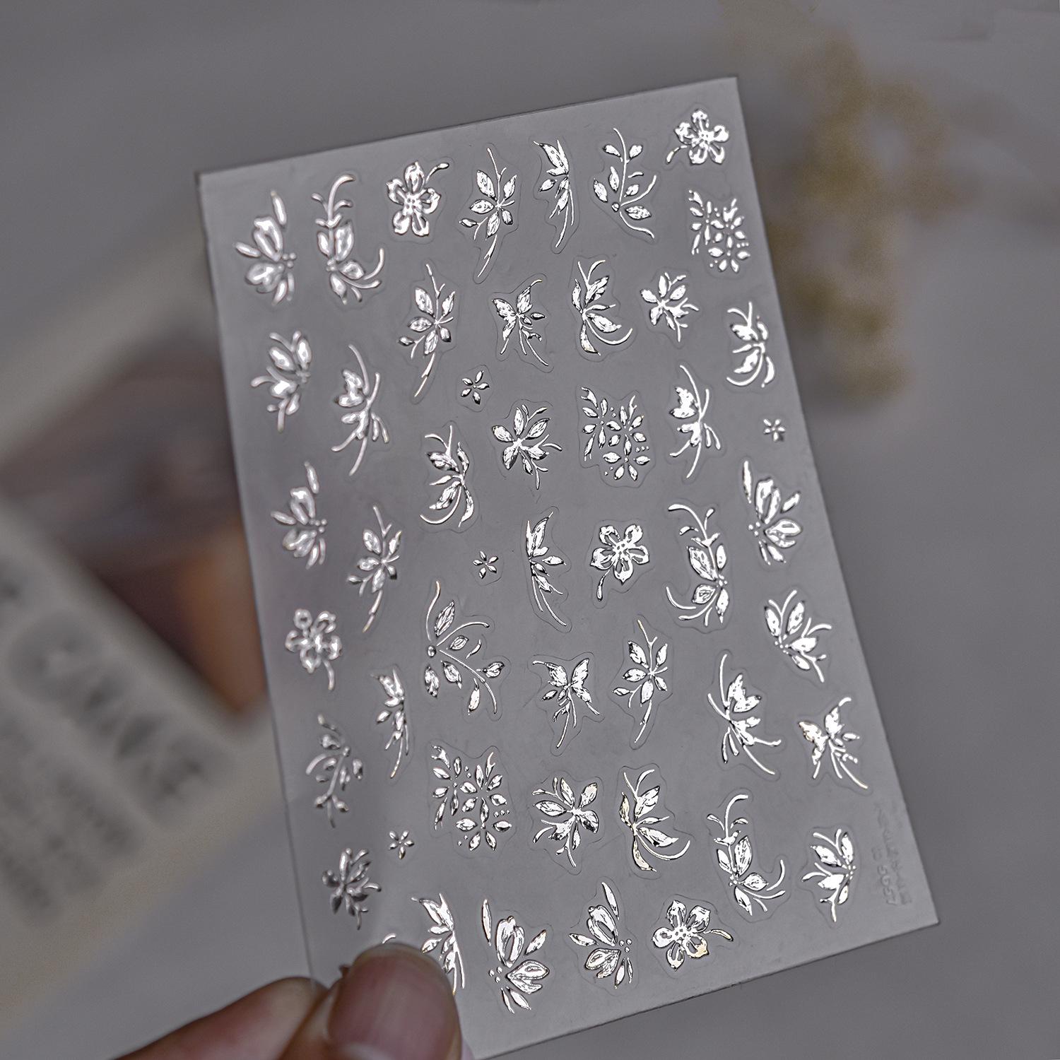 Tomoni Embossed Nail Art Stickers: DIY Luxury Style, Hand-Painted Retro Metal Flower Ornaments