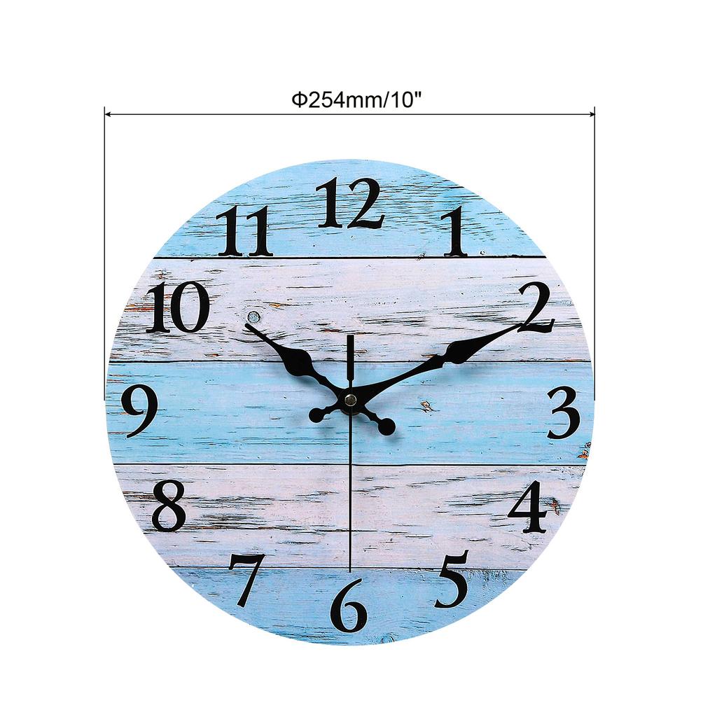10 Inch Wooden Wall Clock Quartz Silent Non-Ticking Round Wall Clocks Retro Decoration For Home Living Room Bedroom Bathroom