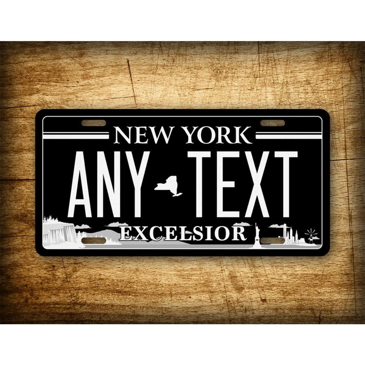 Custom 6x12 Blacked Out New York Excelsior Plate Personalized Car Decor Accessory белый