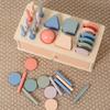 Montessori 4-in-1 Wooden Coin Box: Early Education Toy for Toddler Shape Matching, Sensory Training, and Intellectual Development.