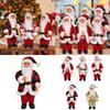 Festival Santa Statue 12" Colorful Checkered Standing Santa Figurine Dolls Christmas Desktop Decoratove Ornament Gift