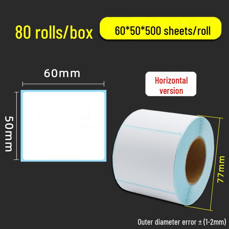 Thermal Self-Adhesive Barcode Labels: 60x40mm, 20-100 Blank Labels per Box