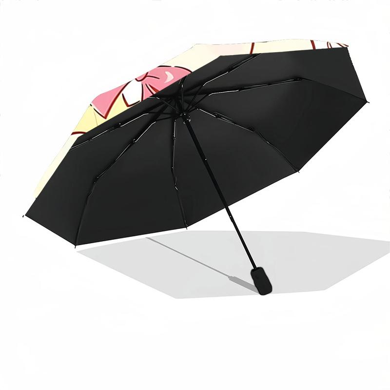 1pc Pompompurin Automatic Folding Umbrella - Portable Tri-Fold Design with Iron Frame, Perfect for Outdoor Use, Festive Gifts, Travel, Daily Use, Suit