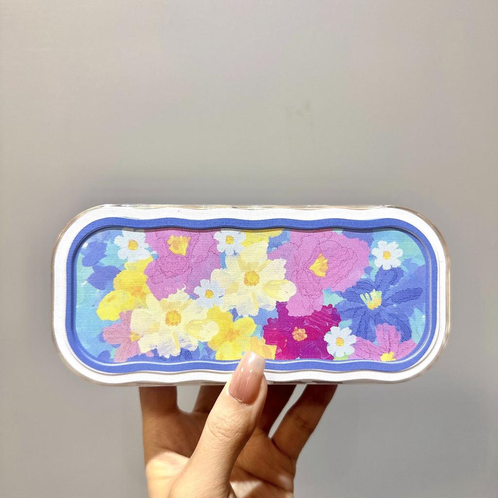 Minimalist Floral Bow Wavy Eyeglass Case,Creative Personalized Glasses Storage Box, Butterfly Kitty Eyewear Holder For Students