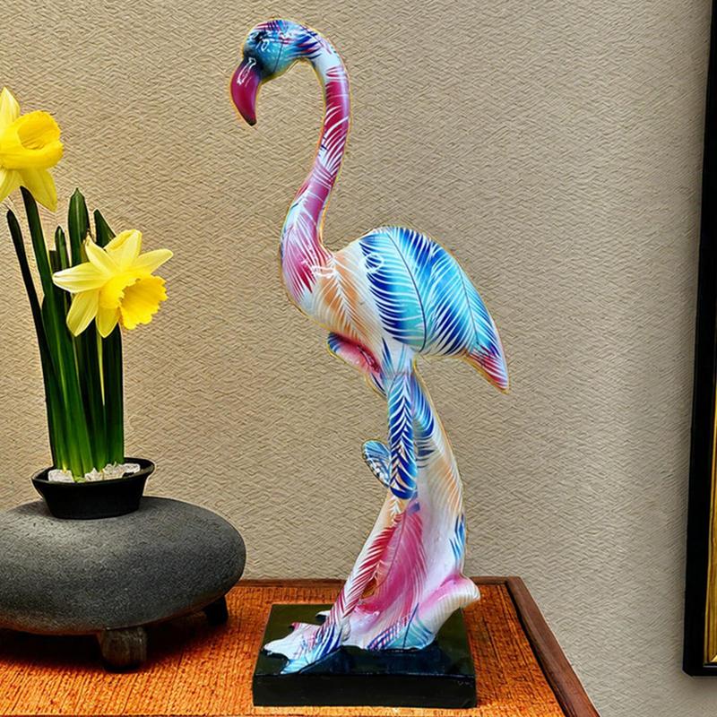 Graffiti Flamingo Skulptur Tierstatue Kunstfigurine Heimdeko für Wohnzimmer Schlafzimmer Bücherregal TV-Schrank Schreibtischdeko