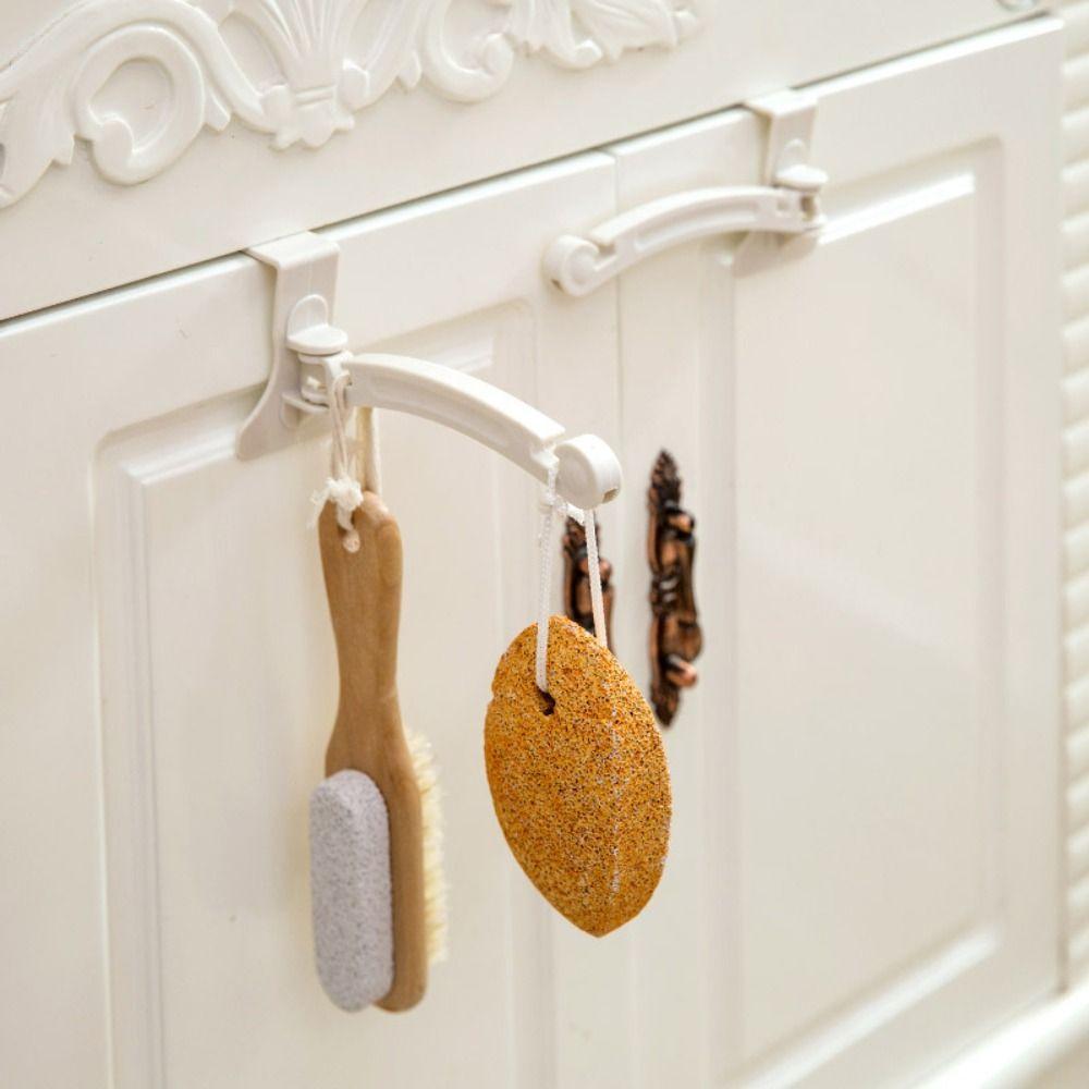 2 Pcs Beige Cabinet Garbage Bags Hook Foldable Rubbish Bag Storage Stand  Kitchen