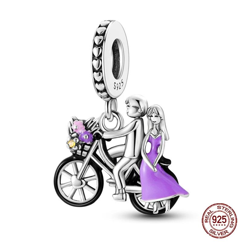 Copper Purple Series Pony Bear Butterfly Shape Charm Beads For 3Mm Original Bracelet Diy Women Jewelry Gift