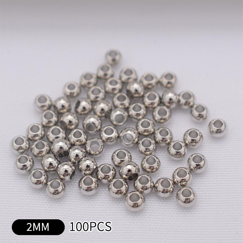 100Pcs  Gold Plated Ball Crimp End Beads,Crimps Beads,2Mm 2.5Mm 3Mm Stopper Spacer Beads For Diy Jewelry Making Supplies