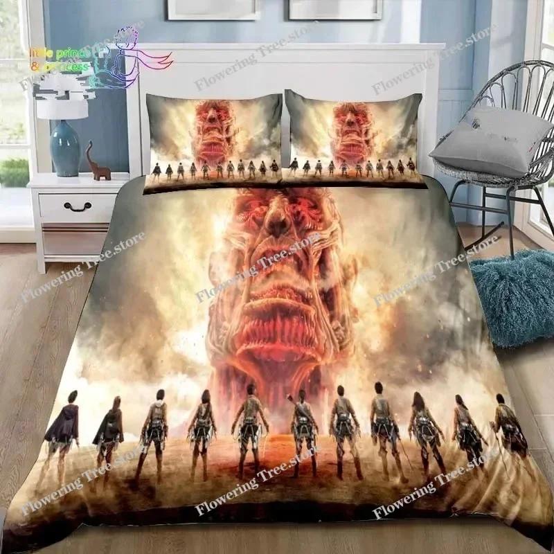 Anime Attack on Titan 3D Print Bedding Set Single Twin Full Queen King Size Bed Set Adult Kid Bedroom Bedding Gift029