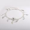 Women Double Chain Leaves Pendant Anklet Foot Bohemian Handmade Beads Anklets Foot Gothic Jewelry