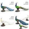 Exquisites Pvc Pfauenmodell in Blaugrün und Weiß Elegante Statische Tischdekoration