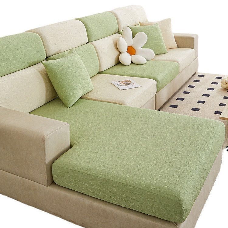 Summer Cool Ice Silk Sofa Cover All Wrapped Cover Living Room Sofa Anti-Scratching Stretch Cushion Non-Slip Thickened