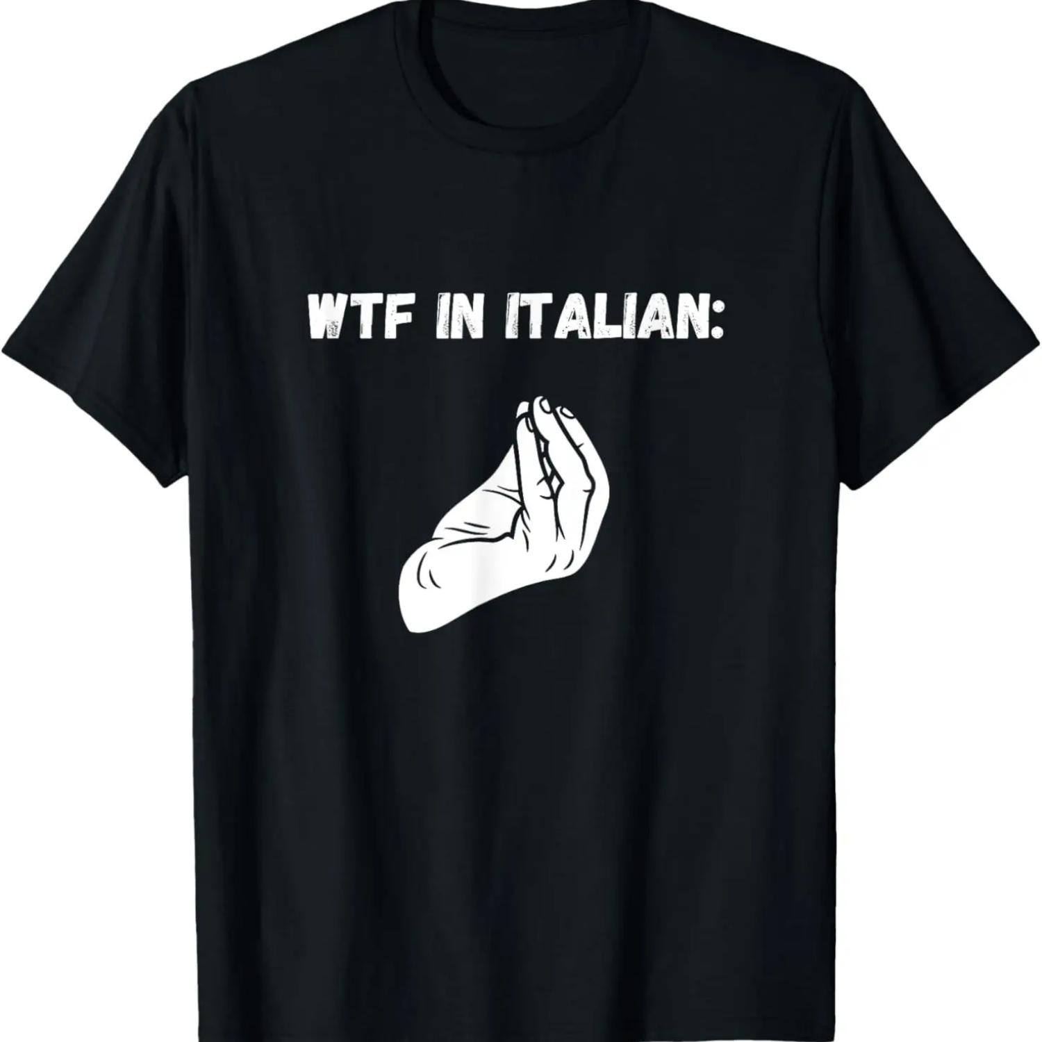Итальянский Жест Рукой Смешной Дизайн W-T-F Футболка Итальянская Мама Папа S