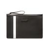 Bally Bollis Classic Black And White Striped Business Zipper Canvas Leather Wallet Clutch Large Men Wallets 6224350
