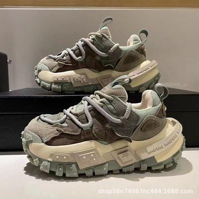 Fashion Sneaker for Men Color Block Chunky Designer Bottom Running Shoes Fad Casual Mens Increased High Platform Shoes Zapatillas Hombre