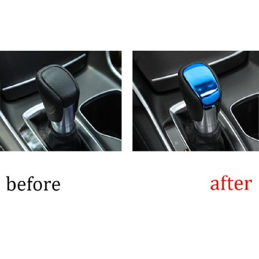 Blue Titanium Car Console Gear Shift Knob Cover Trim For Honda Accord 2018-