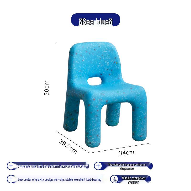 Charming Nordic Children's Chair with Backrest - Kids' Early Education Stool
