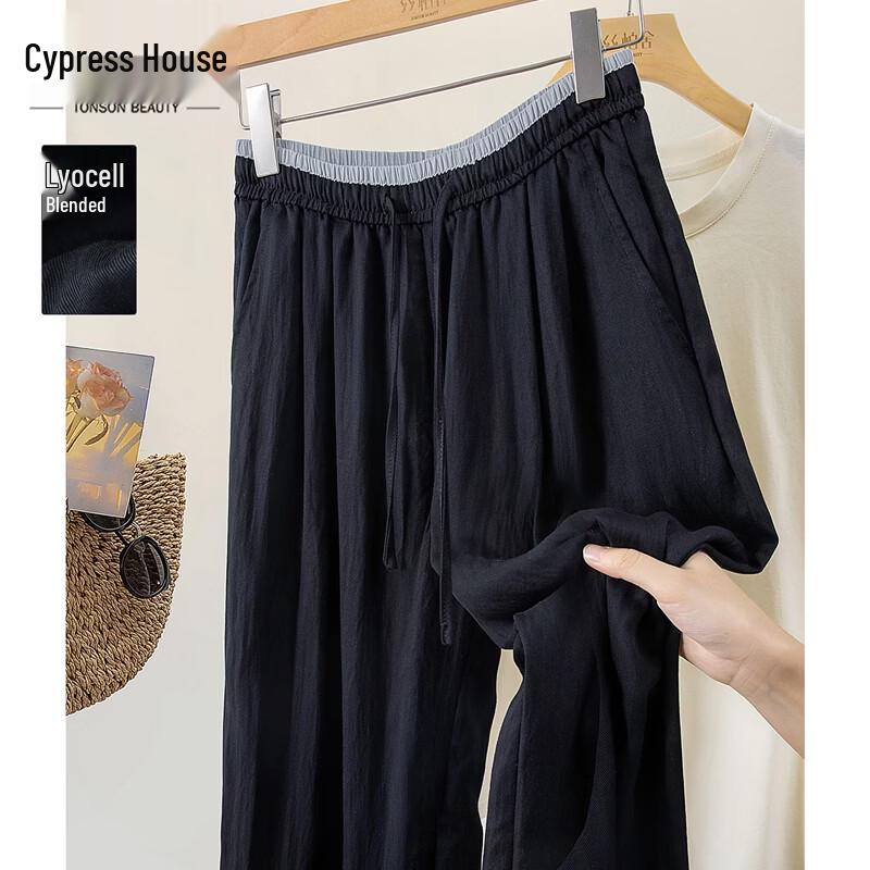 

Siboshe Women s Lyocell Color Block Drawstring Casual Pants L