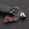 Keychain Pendant Motorcycle Shape Zinc Alloy Key Chain with Electroplated Double Helmet Design Cool Street Style Key Holder Backpack Car Accessory