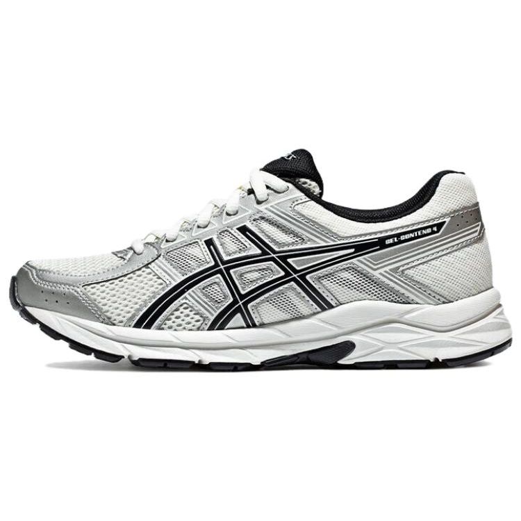 Asics Gel-Contend 4 Double Layer Comfortable Shock Absorption Wear-Resistant Breathable Low-Top Running Shoes Women sneaker Silver Black 1012B732-103
