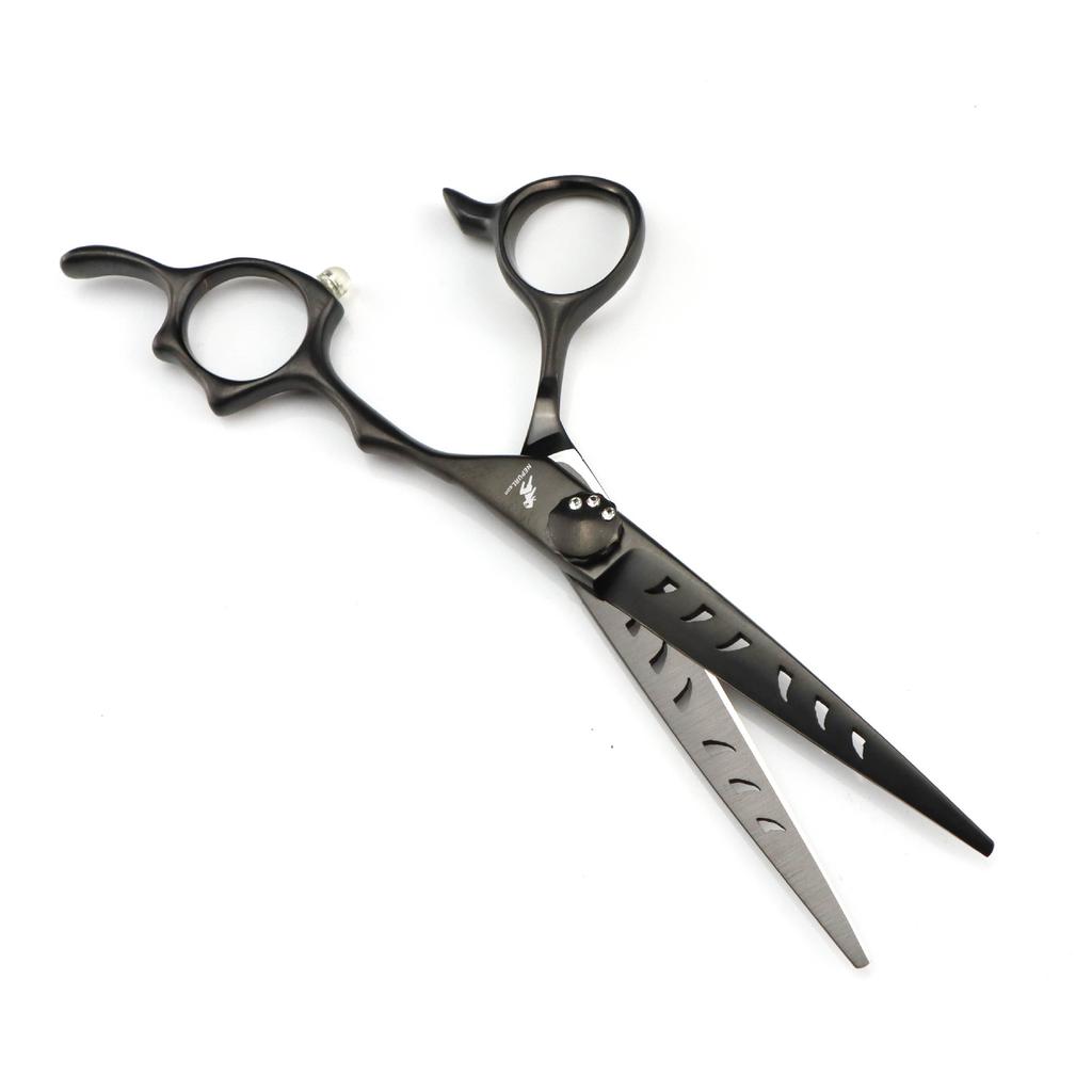 6.0 Inch Black, Hollow, Hair Scissors, Hair Scissors, Flat Scissors, Tooth Scissors, Thin Scissors