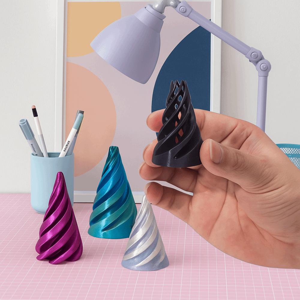 Passthrough Sculpture 3D Printed Spiral Cone Toy Vortex Thread Decorative Impossible Pyramid Ornaments Helix Nut