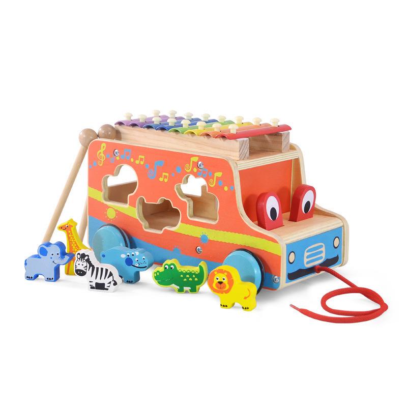 Multifunctional Wooden Early Education Maze and Bead Box for Children Ages 1-3