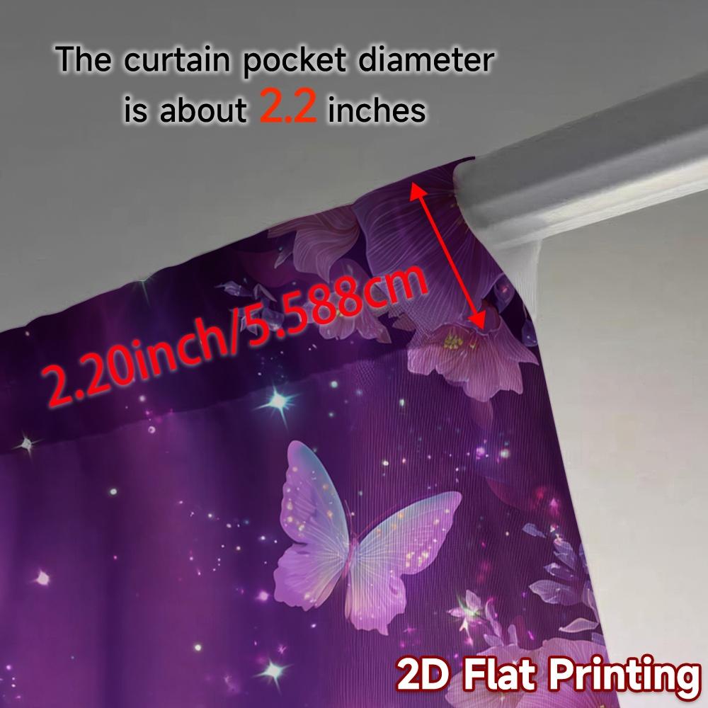 2D Flat Printing  JIT 2pcs   Curtains (Without Rod) Butterfly Bliss Popular Curtains&Drapes Versatile Polyester Fabric Curtains