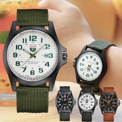Nylonband Herrenuhr Armbanduhr Quarz Herren Sportuhren