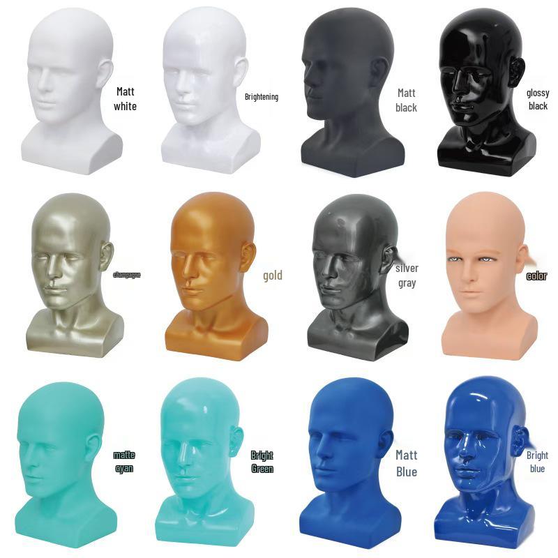 Men's Mannequin Head with Shoulder for Displaying Hats, Masks, and Glasses