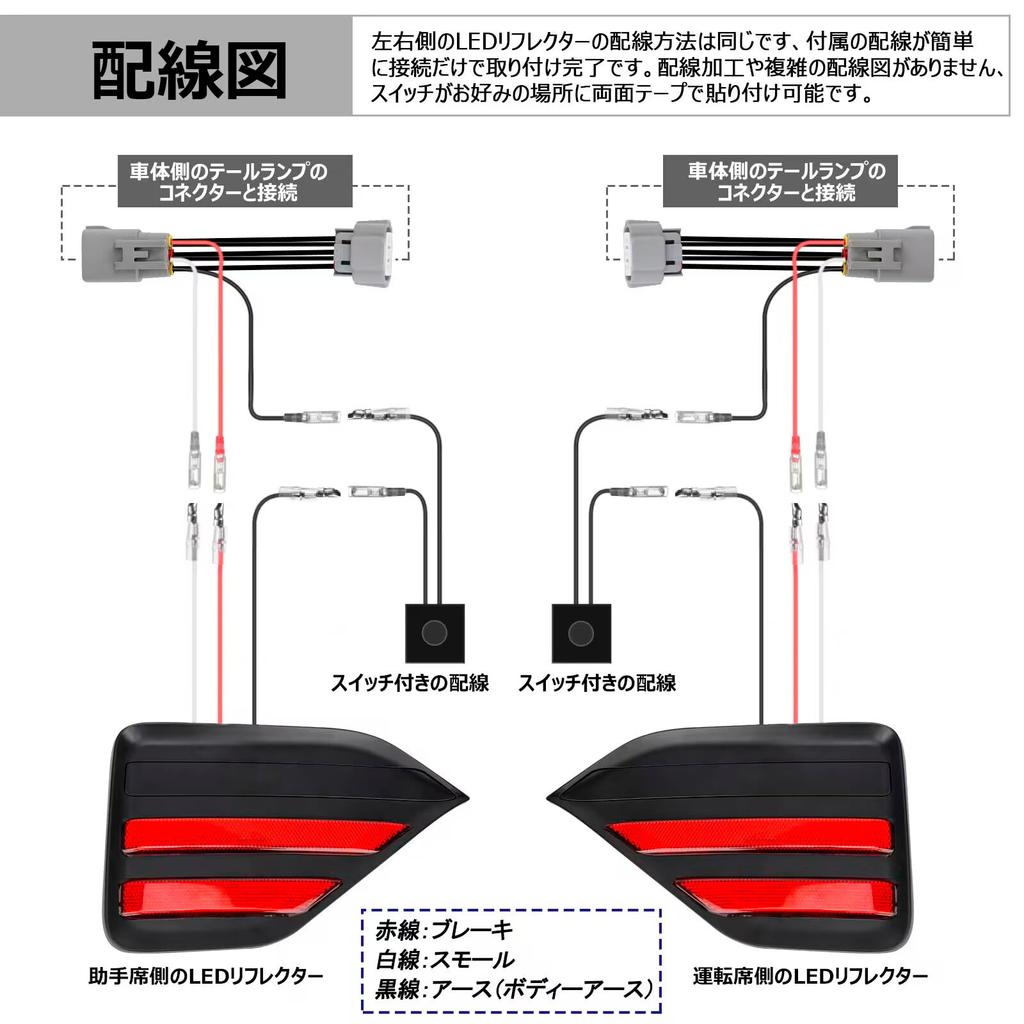 OPPLIGHT 90 Series LED Custom Parts for 90 Vehicle Inspection with OEM Reflector Brake and Small Light Rear LED Reflector OEM No Modification Set of 2