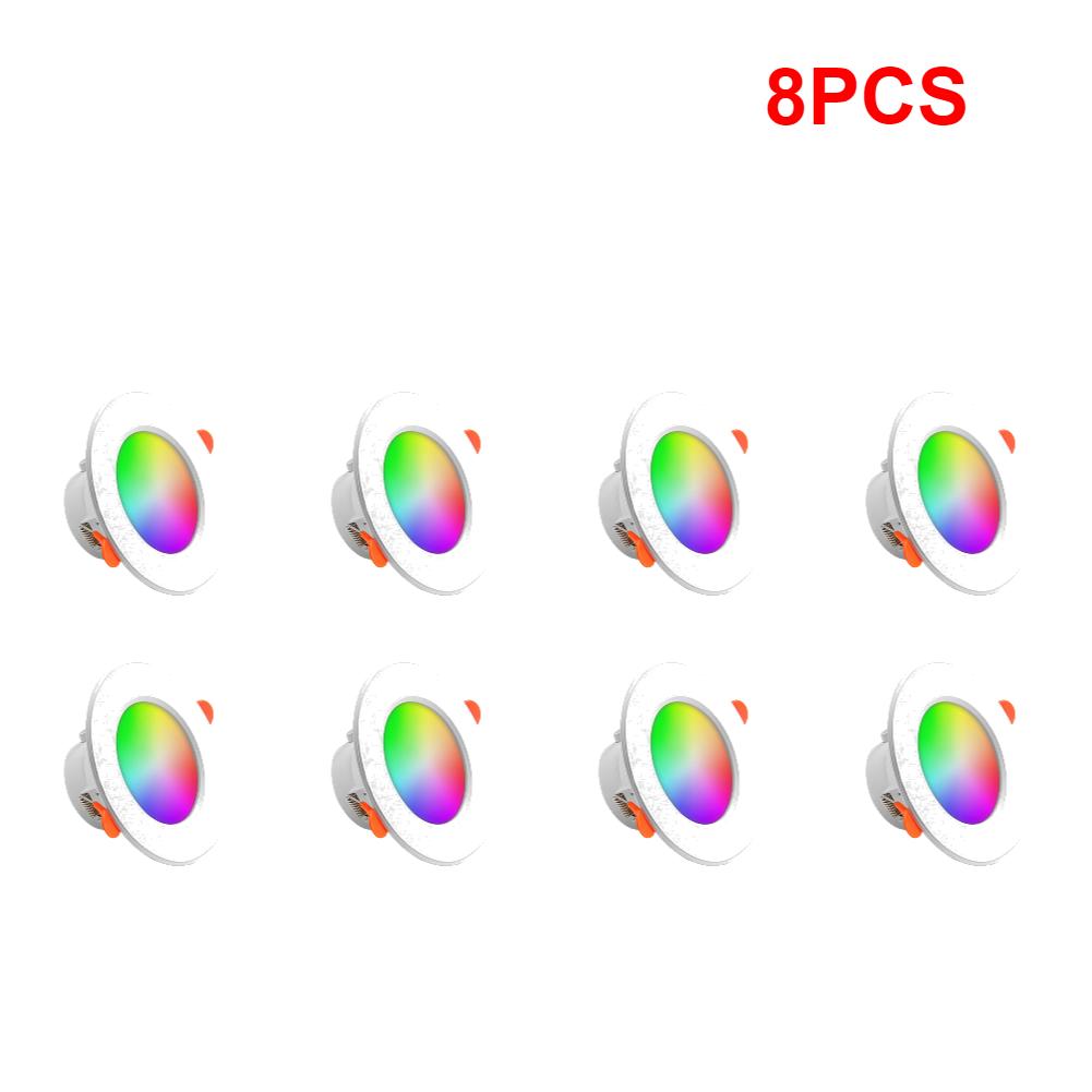 1-10PCS Smart Downlight Bluetooth Colorfull LED Lamp Bulb Recessed Round Light Smart Home Luminaire RGBCW/CCT Dimmable 10W