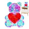 3D Bear Night Light Valentine's Day Gifts Colorful Glowing Bear Led Bear Holding A Red Heart Unique Gift And Table Decoration