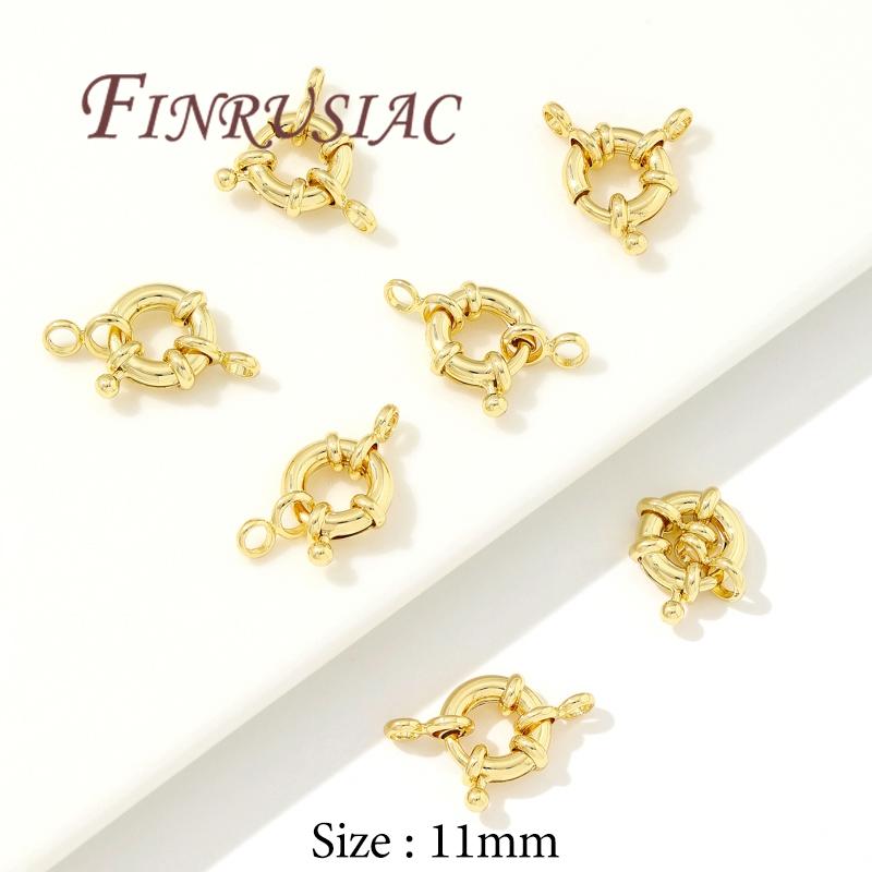 18K Gold Plated Sailor Clasps,Round Spring Clasps For Jewelry,Connector For Bracelets Accessories,DIY Jewelry Making Supplies